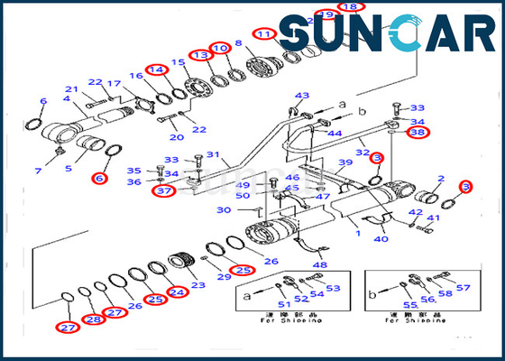 707-99-50720 7079950720 Komatsu PC400-7 PC400LC-7 Ağır Ekipman için Servis Kiti Kova Silindir