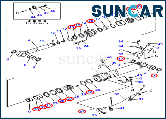 707-99-69710 7079969710 PC400-7 PC400LC-7 için Conta Kiti PC450-7 Kol Silindir Komatsu Denizaşırı Versiyonu
