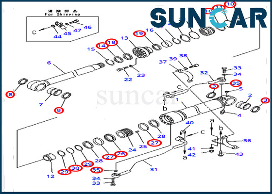 Bom Tamir Contası Kiti 707-99-72320 Yurtdışı Versiyonu İçin Hidrolik Silindir KOMATSU PC450-8 PC400-7 Modelleri