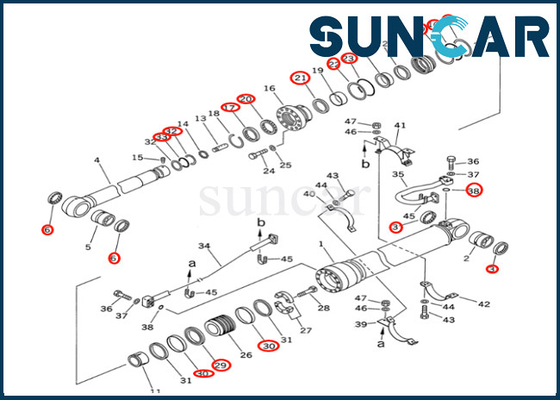 Komatsu Kol Silindir Conta Kiti Kova Silindir Conta Kiti 7079968510 707-99-68510 Komatsu PC400 PC400-6Z için