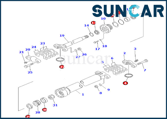 Çeki Demiri Yan Vites Silindir Conta Takımı Komatsu 7079835110 707-98-35110 Süper Liner Silindir Conta Takımı GD825A-2'ye Uyar