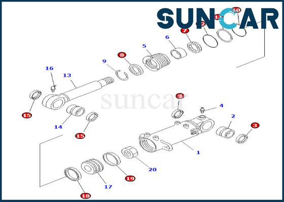 7079832120 707-98-32120 Bıçak Silindir Conta Kiti Komatsu PC40-7 PC40R-7 için Bıçak Silindir Conta Kiti