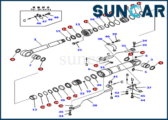 Conta Kiti 707-99-67871 7079967871 PC450-8R PC400LC-8 Komatsu için Bom Hidrolik Silindir Tamir Takımları