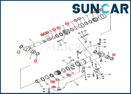 Komatsu 7079967121 707-99-67121 Bom Silindir Conta Kiti PC400 PC400-5 PC400-5C PC400LC'ye Uyar