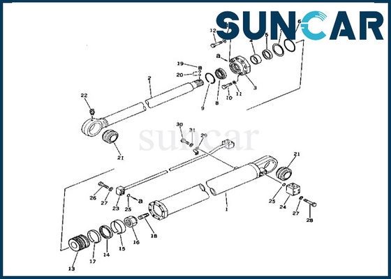 Kol Silindiri Conta Takımı 208-63-66100 2086366100 Komatsu PC400-1 PC400LC-1 için Kol Silindiri Tamir Takımı