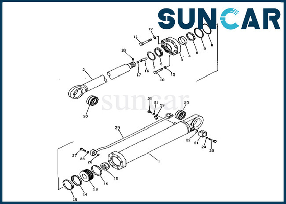 Komatsu Kol Silindir Conta Kiti 208-63-65500 2086365500 PC400-1 PC400LC-1 için Kol Silindir Conta Kiti