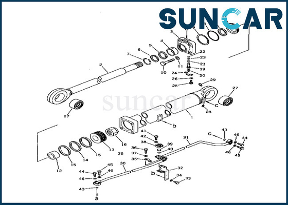 Bom Silindir Conta Kiti 2086355300 208-63-55300 Komatsu PC400-1 PC400LC-1 Bom Silindir Conta Kiti