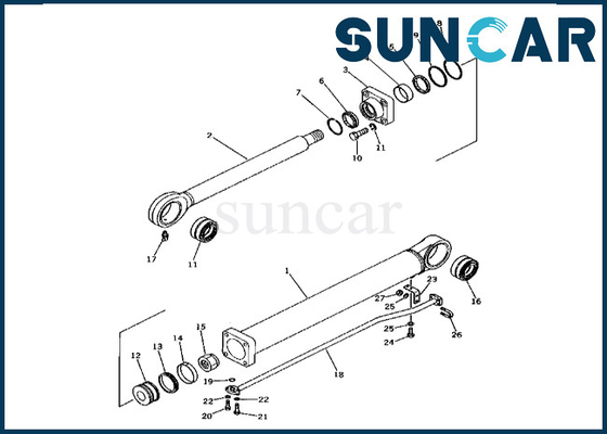 Komatsu Yüksek Kaliteli 208-63-75300 2086375300 PC400-1 PC400LC-1 için Kova Silindir Conta Kiti