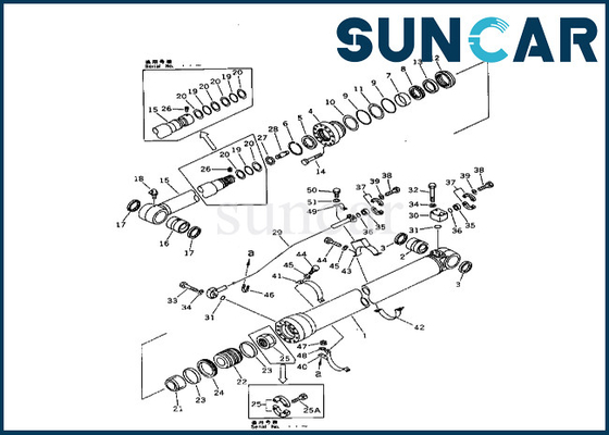Komatsu Kol Silindiri Servis Kiti 208-63-62100 2086362100 PC400-3 PC400LC-3 için Kol Silindir Conta Kiti