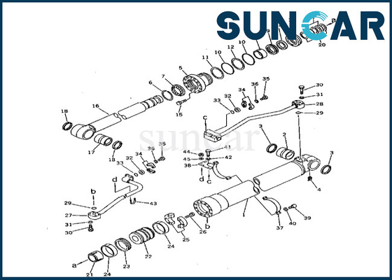 Bom Silindir Contası Tamir Takımı 208-63-52100 2086352100 PC400-3 için Bom Silindir Contası Kiti PC400LC-3 Komatsu