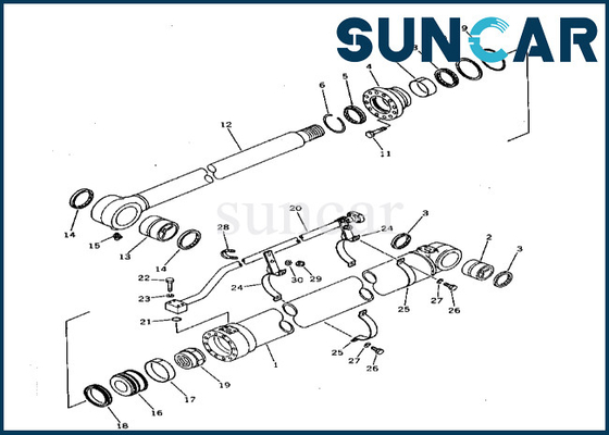 208-63-74100 2086374100 Kova Silindir Conta Kiti Komatsu PC400-3 PC400LC-3 Uyar Kova Silindir Tamir Kiti