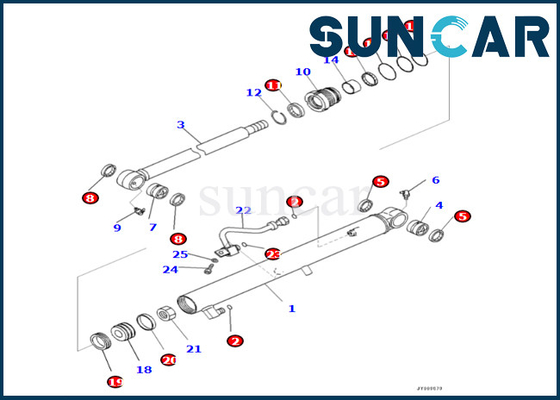 Komatsu Kova Silindir Conta Kiti 707-98-15780 7079815780 PC45MR-5 PC45MR-5 için Kova Silindir Conta Kiti