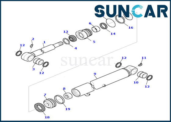 878000540 PC45R-8 için Komatsu Kova Silindir Conta Kiti Yüksek Kaliteli Kova Silindir Tamir Takımı