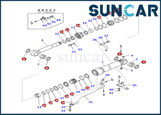 707-99-72061 7079972061 PC490-10 PC490LC-10 için Bom Silindir Conta Kiti Komatsu Bom Silindir Conta Kiti