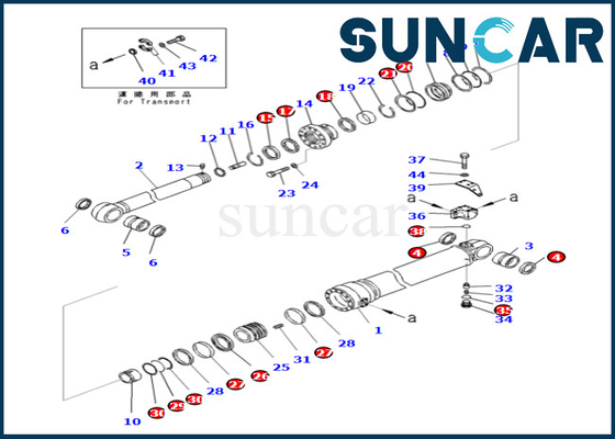 707-99-69590 7079969590 PC490LC-10 için Kol Silindiri Conta Kiti PC490-10 Komatsu Kol Silindiri Tamir Takımı