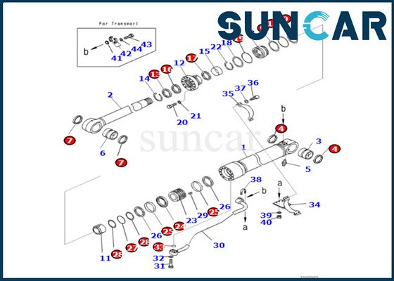 Komatsu 721-98-00130 7219800130 Bom Silindir Conta Kiti PC490LC-11 PC490LCI-11 Bom Silindir Conta Kitine Uyar
