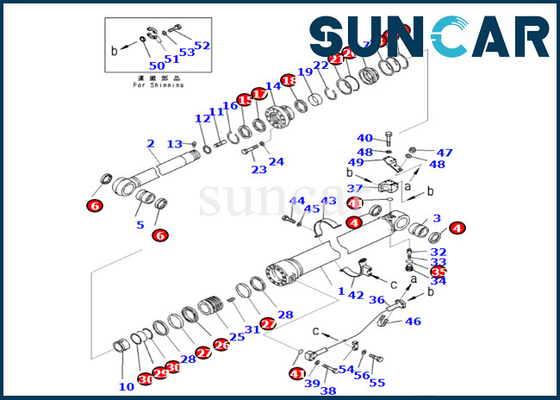 Kol Silindiri Conta Kiti 721-98-00140 7219800140 Kol Silindiri Conta Kiti Komatsu PC490LC-11 PC490-11 için