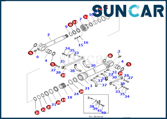 Komatsu 721-98-00590 7219800590 Kova Silindir Conta Kiti PC490LC-10 PC490HRD-11E0 Kova Silindir Tamir Takımına Uyar