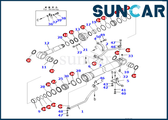 Bom Silindiri Tamir Takımı 721-98-03990 7219803990 PC500LC-10R PC500LC-10M0 için Komatsu Bom Silindir Conta Kiti