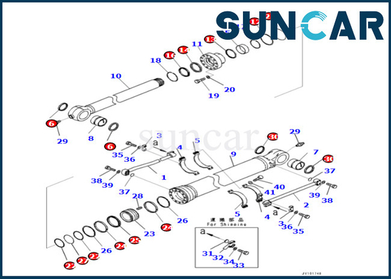 Komatsu 7219804010 721-98-04010 PC500LC-10R PC500LC-10M0 için Kova Silindir Conta Kiti