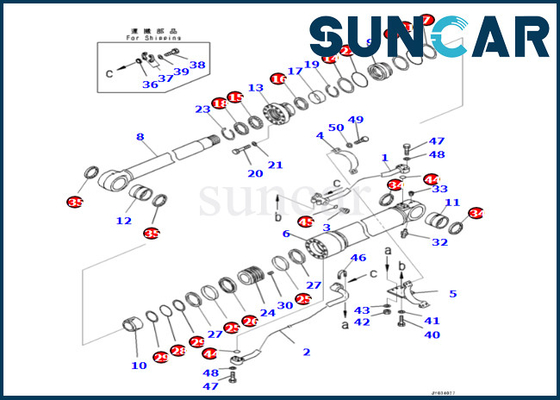 Komatsu Bom Silindiri Sızdırmazlık Kiti 707-99-72131 7079972131 PC500LC-8R PC500LC-8 için Bom Silindiri Conta Kiti