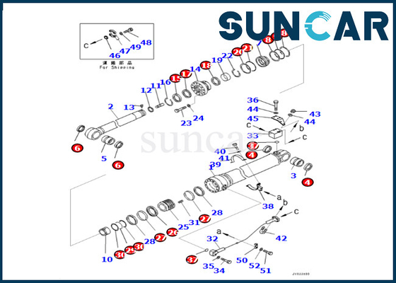 Komatsu 707-99-76190 7079976190 PC400LCSE-8R PC500LC-8R PC500LC-8 için Kol Silindir Conta Kiti
