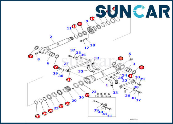707-99-72120 7079972120 PC500LC-8R PC500LC-8 için Kova Silindir Conta Kiti Komatsu Kova Silindir Conta Kiti