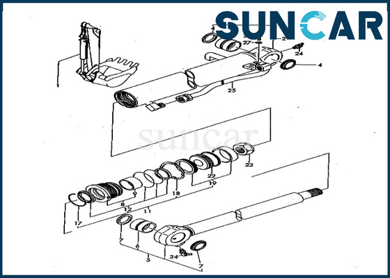 YM172157-99420 Kova Silindir Conta Kiti YM17215799420 PC50FR-1 için Kova Silindir Servis Kiti Komatsu