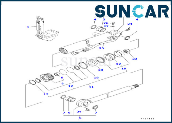 YM172976-72360 YM17297672360 Kova Silindir Conta Tamir Takımı Komatsu PC50FR-1 PC50FR-2
