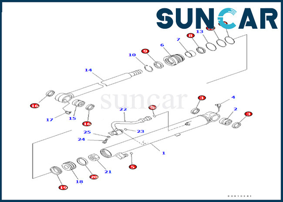 Kova Silindir Conta Kiti 707-98-25980 7079825980 PC50MR-2 Komatsu için Kova Silindir Servis Kiti
