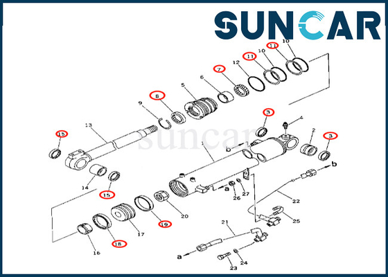 Yüksek kaliteli 707-98-34120 7079834120 PC50UU-2 PC50UU-1 Bom Silindir Conta Kiti Komatsu için