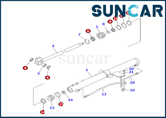 707-98-12320 7079812320 Slayt Kolu Silindir Conta Kiti PC50UU-2 Komatsu Slayt Kolu Silindir Tamir Contası Kiti