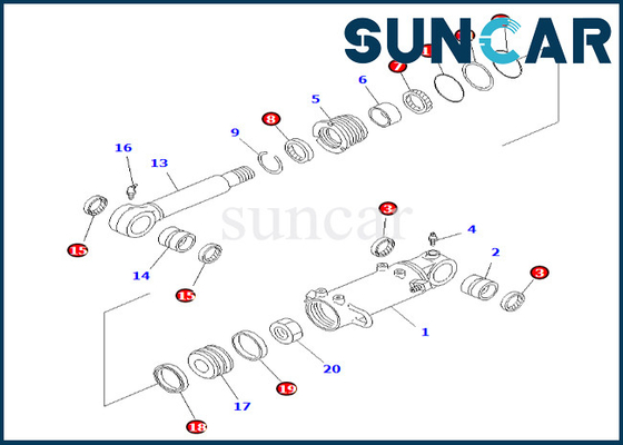 707-98-35520 7079835520 Bıçak Silindir Conta Kiti PC50UU-2 Komatsu Bıçak Silindir Tamir Takımına Uyar