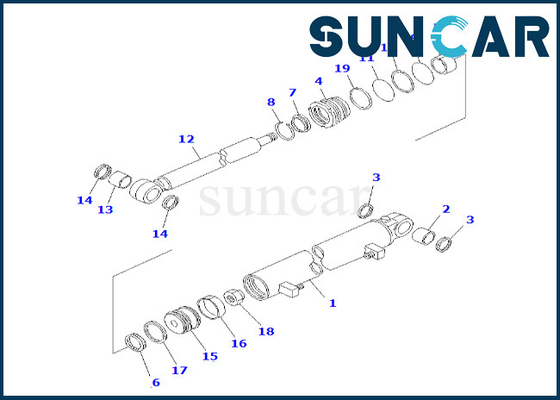 23B-63-01260 23B6301260 GD623A-1 GD521A-1 Komatsu için Bıçak Yan Kaydırma Silindir Conta Kiti