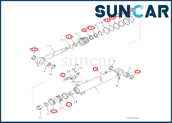 Bom Silindir Conta Kiti Komatsu 707-99-26570 7079926570 PC57-7 Bom Silindir Conta Kitine Uyar