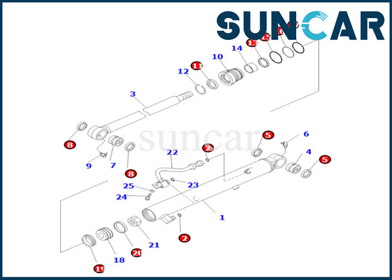 707-98-26200 7079826200 PC55MR-3'e uyar Komatsu Kova Silindir Conta Kiti Kova Silindir Conta Kiti