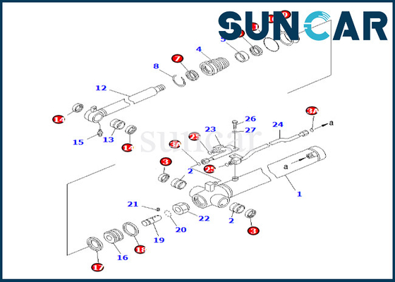 Kol Silindir Conta Kiti 7079826710 707-98-26710 Komatsu PC58UU-3 için Kol Silindir Contası Tamir Takımı