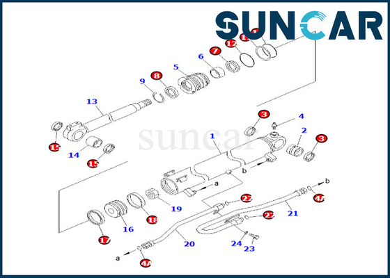 PC58UU-3 için yüksek kaliteli 707-98-30700 7079830700 Bom Silindir Conta Kiti Komatsu Bom Silindiri Servis Kiti