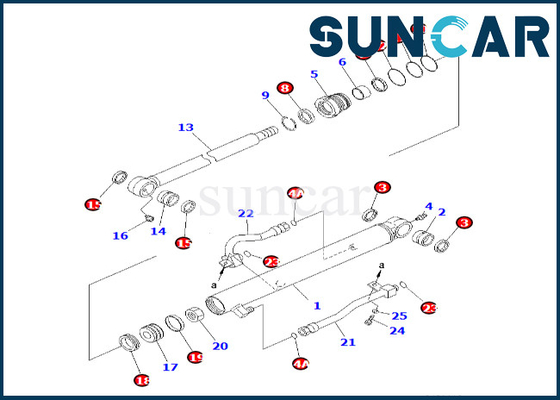 707-98-25960 7079825960 PC58UU-3 Komatsu için Kova Silindir Conta Kiti Kova Silindir Sızdırmazlık Kiti