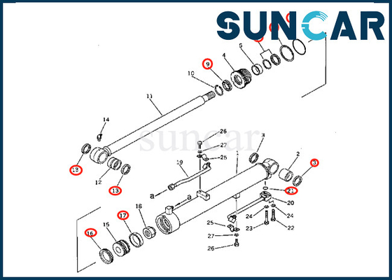 201-63-46700 201-63-46700 PC60-2 Komatsu Bom Silindiri Tamir Takımı için Bom Silindir Conta Kiti