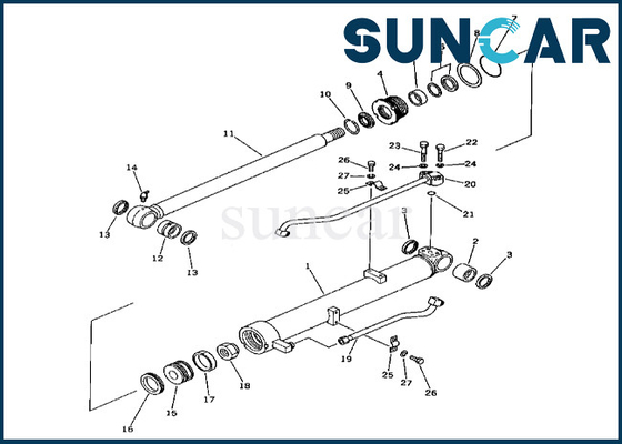 201-63-56100 2016356100 Bom Silindir Conta Kiti PC60-3 Komatsu Bom Silindir Sızdırmazlık Kitine Uyar