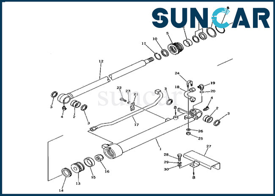 201-63-76100 2016376100 PC60-3 Komatsu için Kova Silindir Conta Kiti Kova Silindir Tamir Conta Kiti