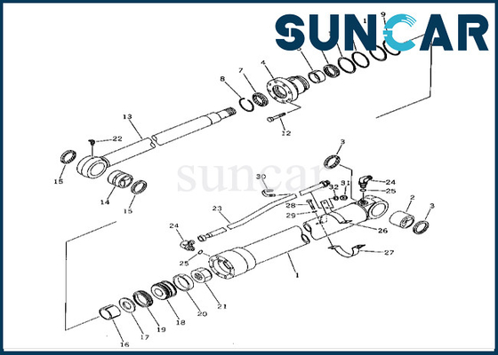 201-63-02020 2016302020 Komatsu Kol Silindir Conta Kiti PC60-5 PC60L-5 Kol Silindir Sızdırmazlık Kiti