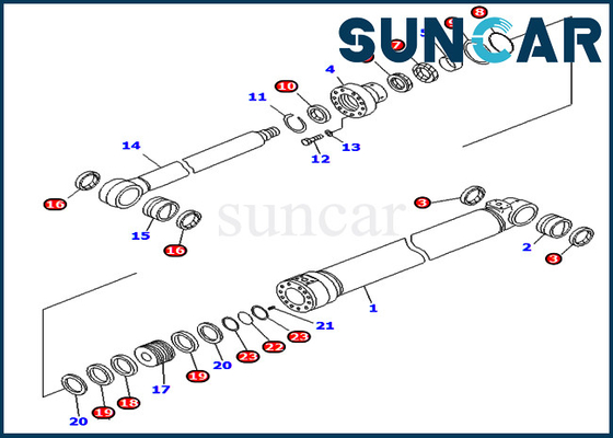 PC400LC-6Z Komatsu 707-99-37680 7079937680 Boru Looper Conta Takımı Hidrolik Silindir Tamir Takımları