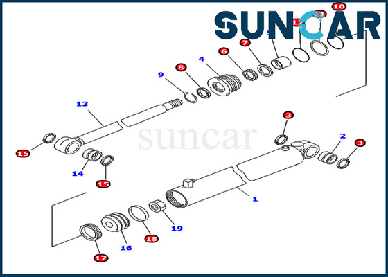 707-99-14400 7079914400 Ekskavatör Servis Kiti Komatsu Parçaları PC400LC-6Z Boru Looper Silindiri İçin Uyar
