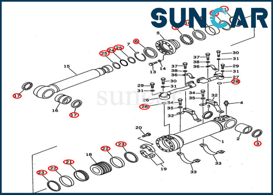 Bom Silindiri Yağ Keçesi Kiti 707-99-67140 Değiştirme Servis Kiti KOMATSU PC400ST-6 PC400ST-6LC'ye Uyar