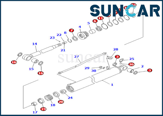 707-98-35181 7079835181 Kol Silindiri Conta Kiti Komatsu BR200T-1 BR200T-1A Kol Silindiri Conta Kiti