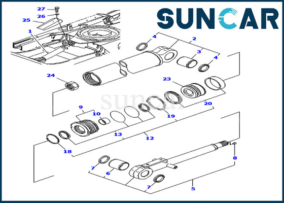 Bıçak Silindir Tamir Conta Kiti YM172151-72940 PC40FR-1 PC50FR-1 Modelleri Ekskavatör için Komatsu Servis Kitleri