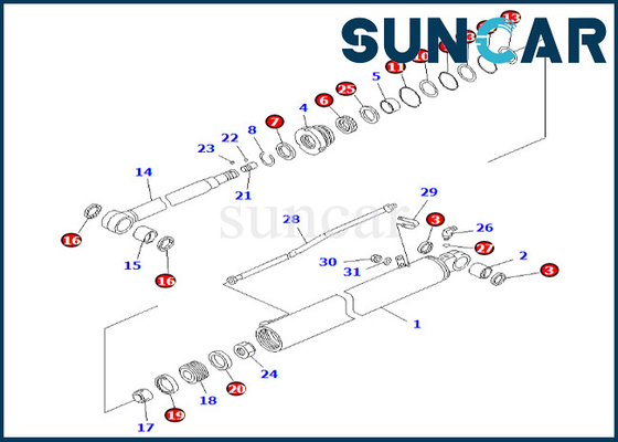 707-99-35290 7079935290 PC60-7 Komatsu Kol Silindiri Servis Kiti için Yüksek Kaliteli Kol Silindir Conta Kiti