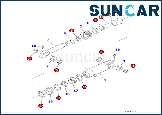 707-98-43170 7079843170 PC60-7E PC60-7 için Bıçak Silindir Conta Kiti Komatsu Bıçak Silindir Conta Kiti
